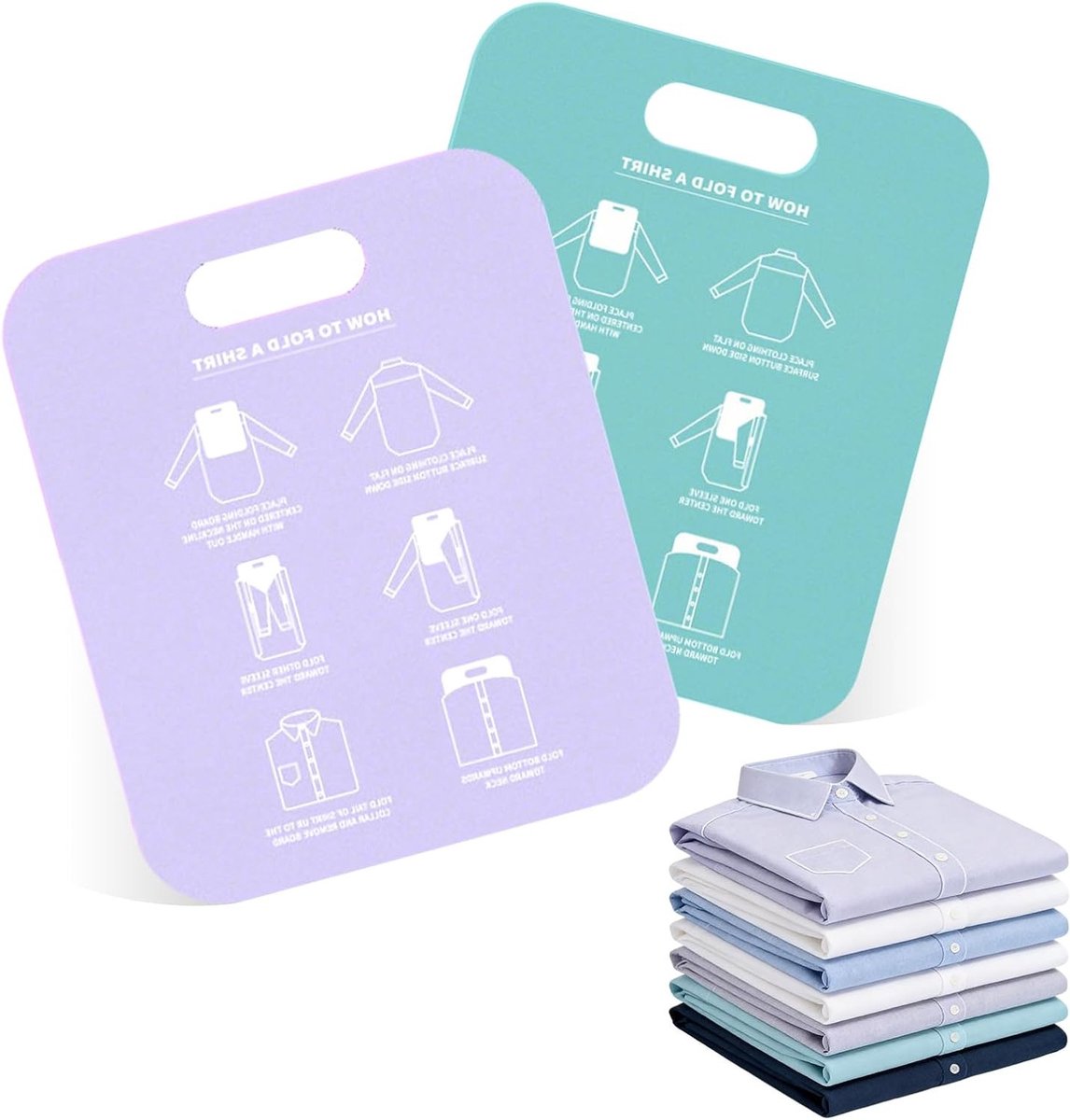 Efficiënte Vouwplank voor Kleding, Set van 2, T-Shirt Organizer voor Volwassenen en Kinderen, Ideaal voor Opbergen en Strijken