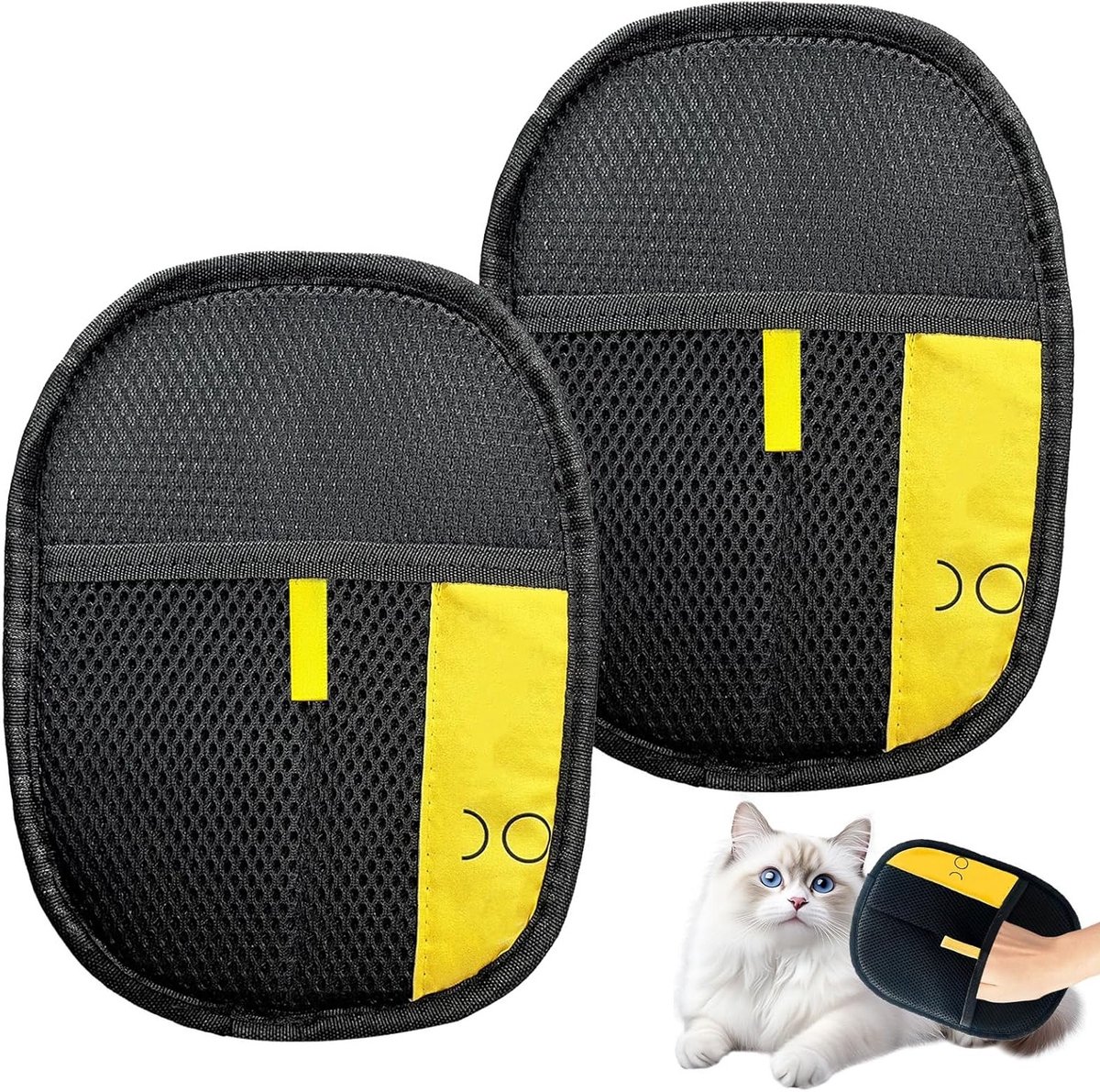 Dierenhaarverwijderhandschoenen voor honden en katten, herbruikbare anti-haarhandschoenen voor meubels, kleding en tapijt, met elastische manchet en effectieve haarverwijdering