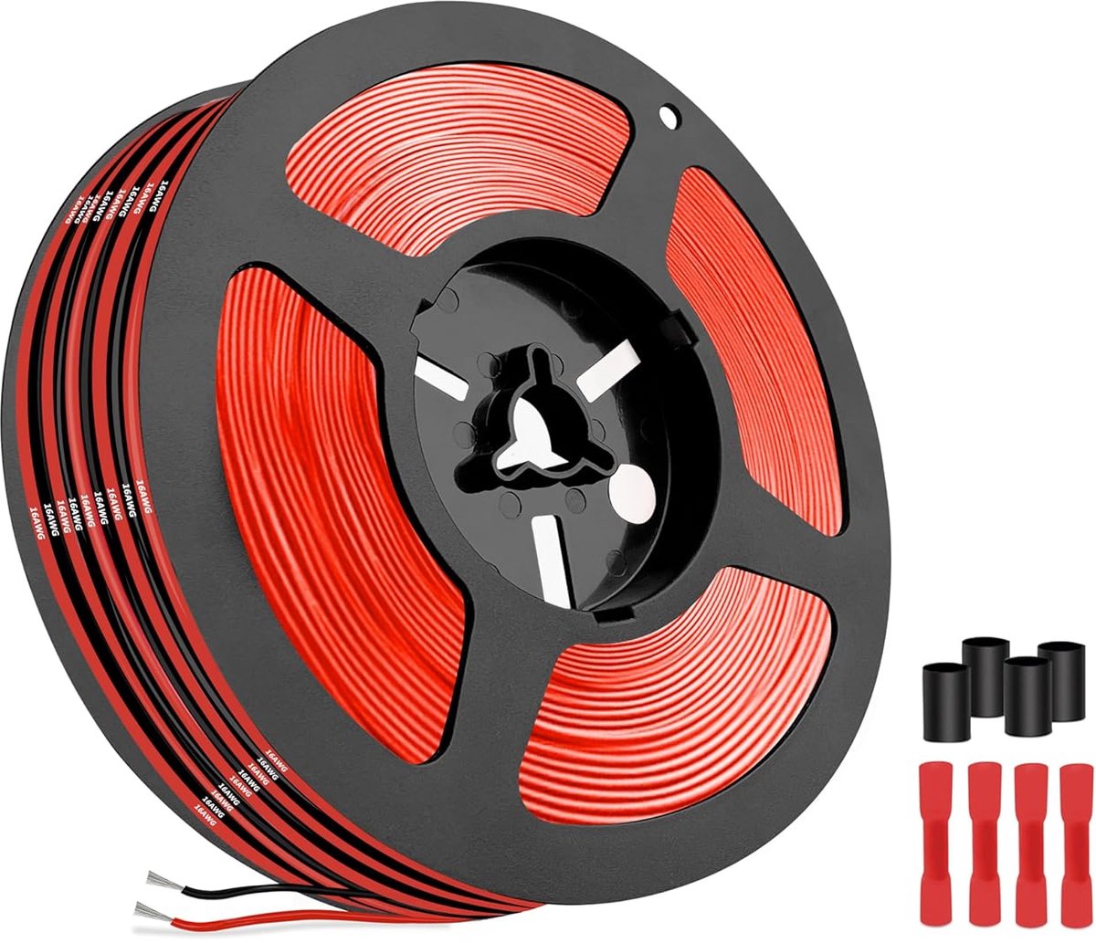 SnelShoppen - Flexible Silicone Electronics Wire 16AWG 1.3 mm² - 12m (6m zwart + 6m rood) - Hoge Temperatuur Weerstand - Ideaal voor Elektronica en Ho