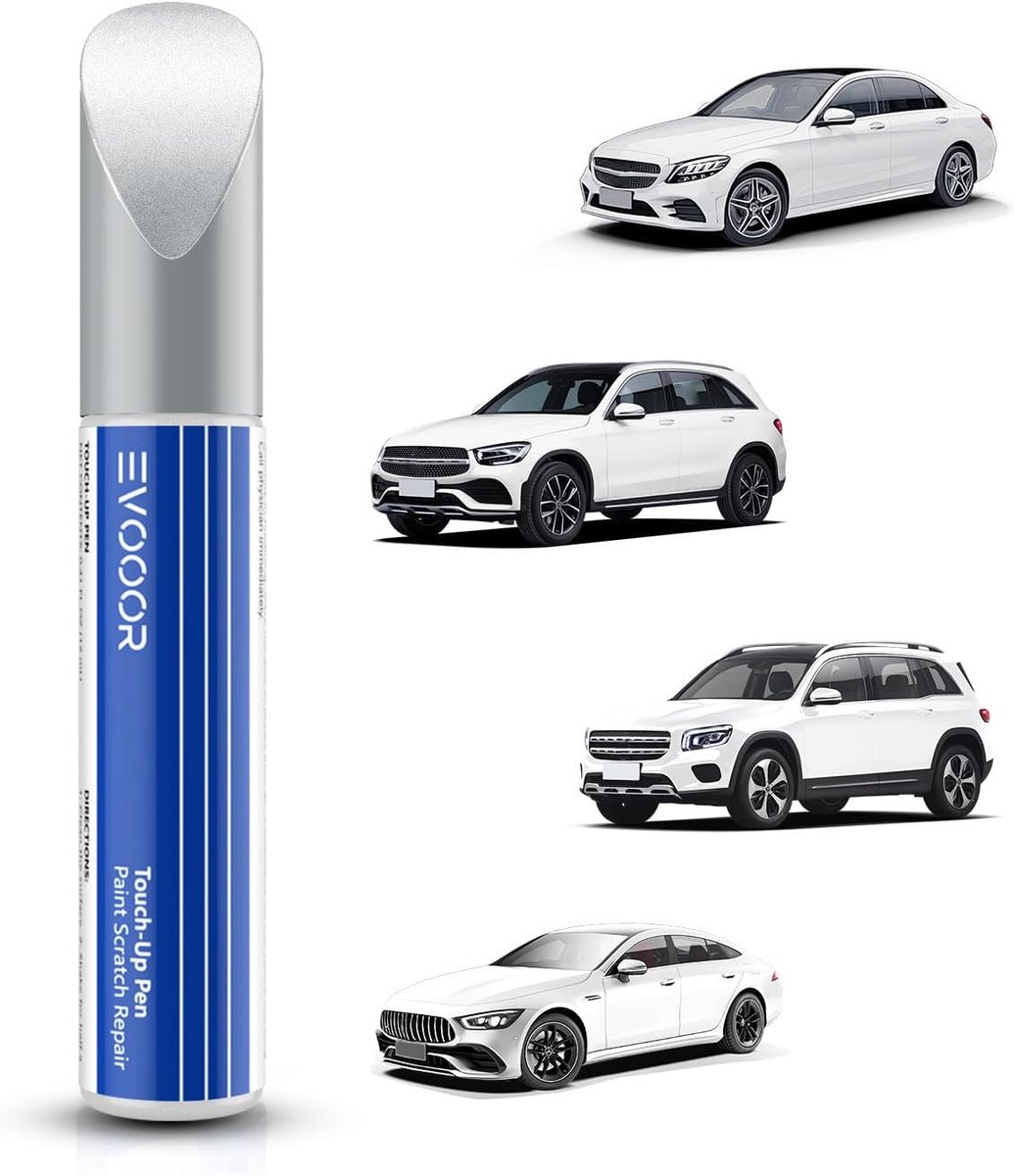 SnelShoppen - Polar witte lak voor auto, krashersteller voor Mercedes-Benz, snelle en eenvoudige reparatieoplossing, verfpen voor krassen, roestpreven