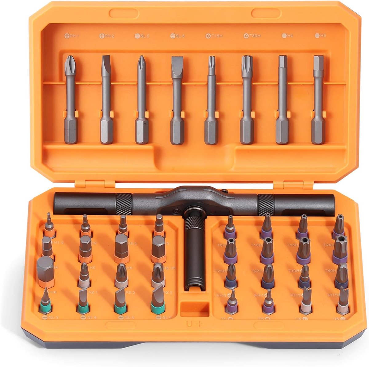 SnelShoppen - 42-in-1 Magnetische Schroevendraaierset, Handmatige DIY Ratchet Schroevendraaier met Afneembare Ratchet Handgreep, Multi-bit Set, Alumin