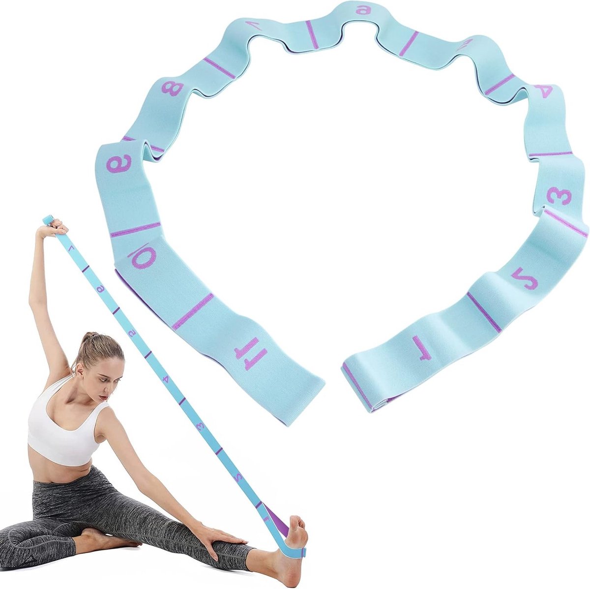 Verstelbare Yoga Band met 11 Ringen voor Pilates, Stretching, Dans en Fitness Training