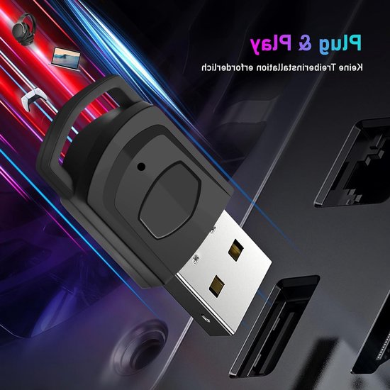 Bluetooth USB Audio Adapter voor PS5, PS4 en PC - Draadloze Dongle met Mini Microfoon, Plug & Play voor Gaming en Muziekstreaming — afbeelding 5