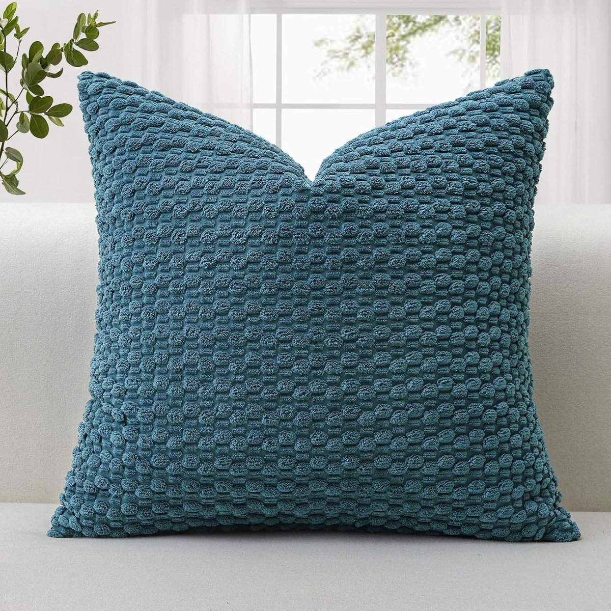 SnelShoppen - JOTOM Corduroy Kussenhoezen 60x60cm - Zachte Decoratieve Sierkussens met 3D Bubble Textuur - Voor Bank, Slaapkamer, Interieurdecoratie -