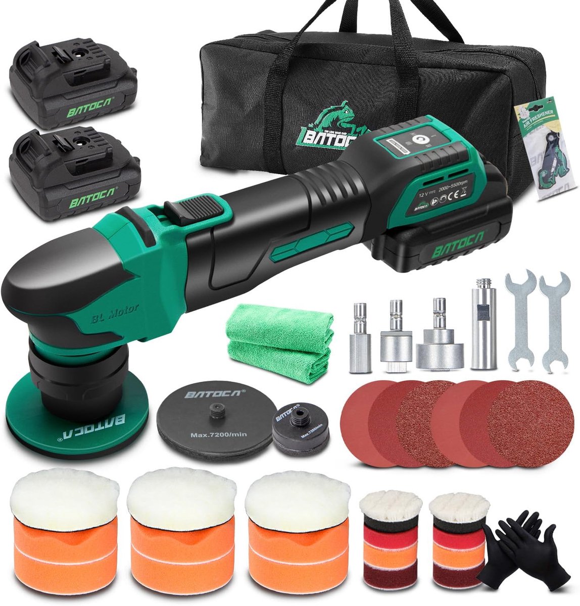 SnelShoppen - Auto Detail Polisher S4, Professionele Mini Polijstmachine met Rotary en Orbital Functie, 25mm/75mm Polishing Set, Brushless Motor, Incl