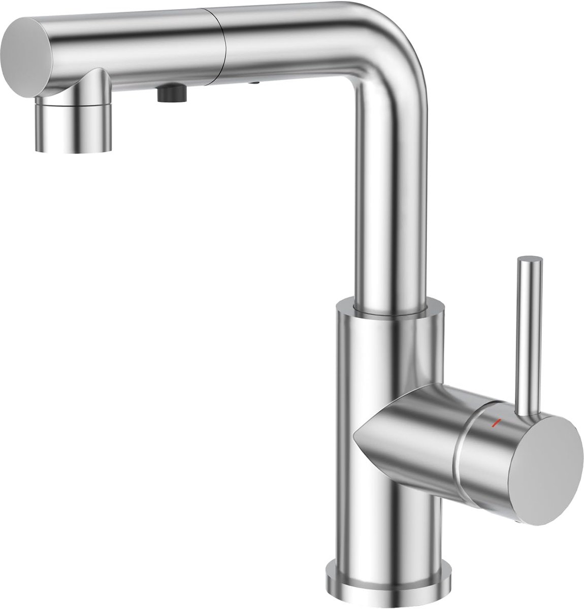 SnelShoppen - Keukenkran met Uittrekdouche - Mengkraan voor Keuken of Badkamer - 360° Draaiende Mengkraan - Hoogwaardige Chroom Afwerking - 3 Functies