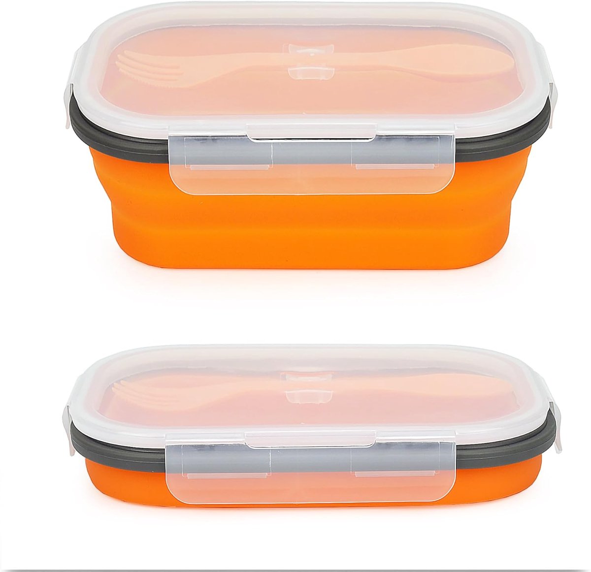 SnelShoppen - Portable Bento Box Lunch Container 1000ml - Vouwbare Silicone Lunchbox met Deksel voor Kantoor, Kamperen, Buiten Picknick, Reizen - Incl