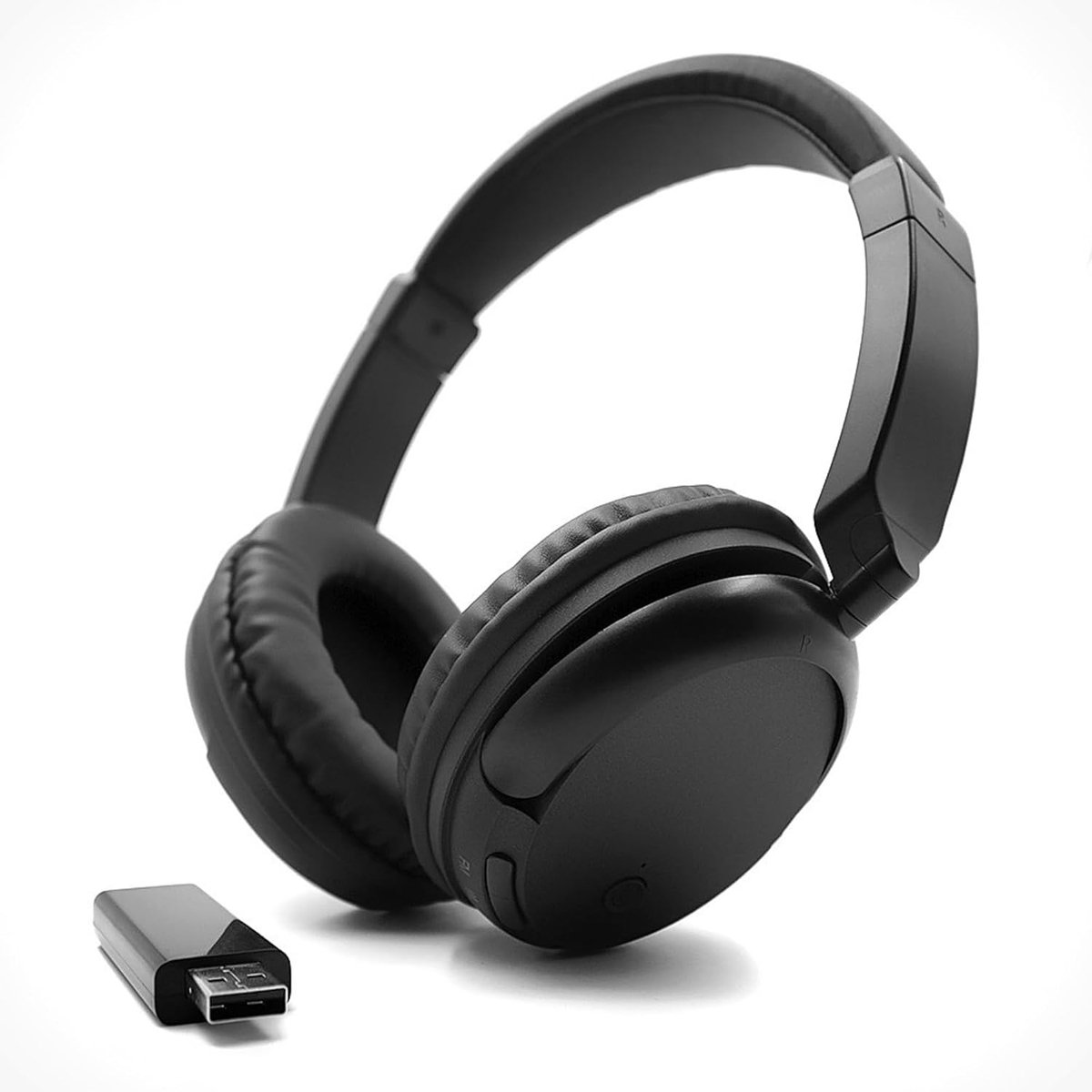 SnelShoppen - Bluetooth 5.3 Draadloze Hoofdtelefoon, Ultralicht On-Ear Design met USB-Zender, Intrekbare Hoofdband voor TV, Reizen en Thuiswerken