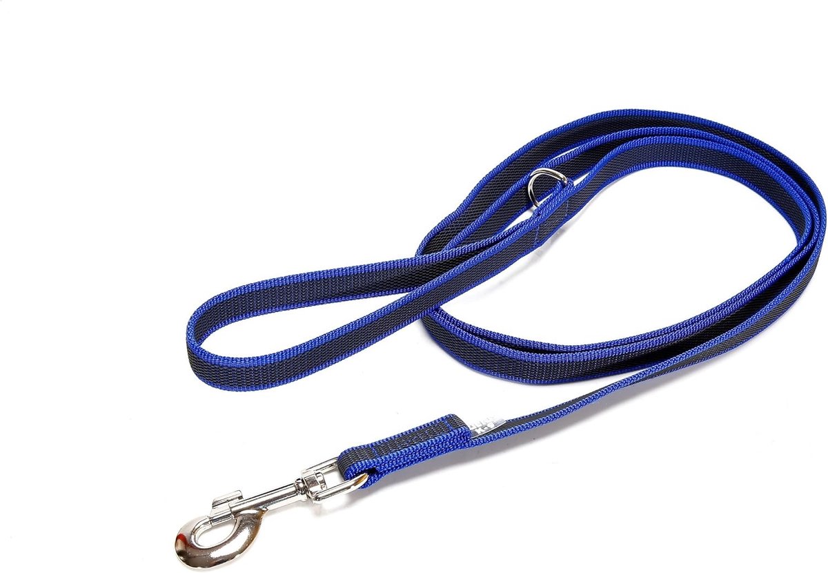 SnelShoppen - Multifunctionele 20mm x 2m Lijn met Handvat en D-Ring, Blauw-Grijs, Ideaal voor Watersport, Wandelen en Stadsuitjes