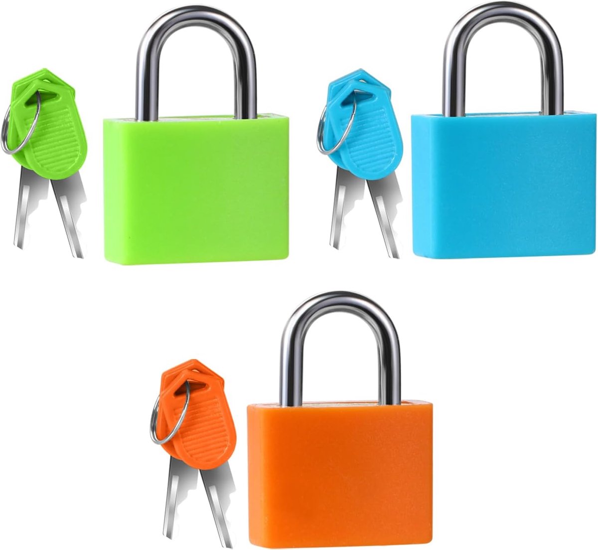 SnelShoppen - Koffersloten met Sleutels - Kleine Bagagelock Padlocks voor Koffers, Gym Lockers, Tassen, Rugzakken, School - Metaalkleur, Duurzaam, Com