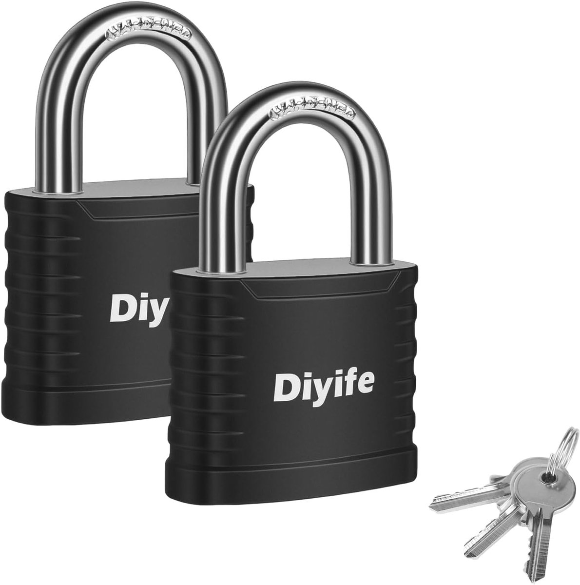 SnelShoppen - Padlock 2-Pack - Corrosiebestendige en Snijbestendige Hangslot met Sleutel - 5 Pin Messing Cilinder, Dubbele Vergrendeling, 6.35mm Stale