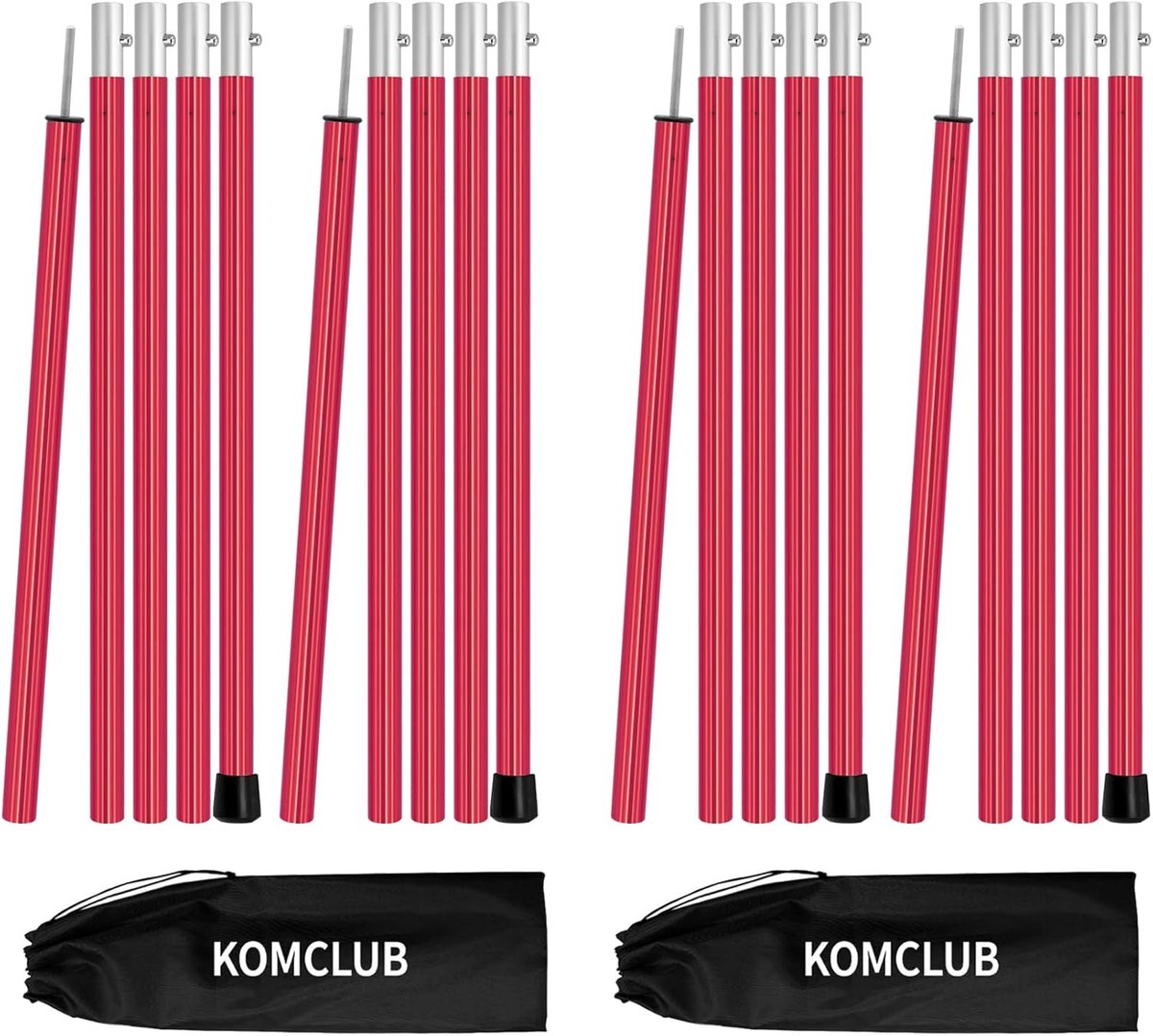 SnelShoppen - Tent Poles Set van 4 - Aluminium Telescopische Poles voor Tarp en Tent - Lichtgewicht en Verstelbaar - 1.9 m Hoogte - Roest- en Weerbest