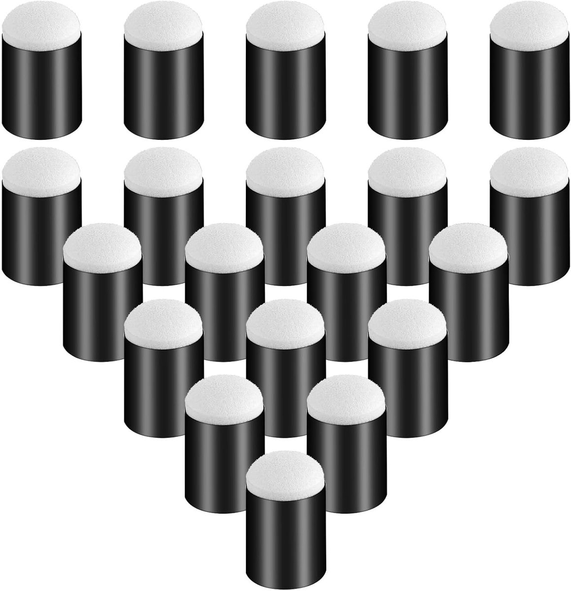 SnelShoppen - 20PCS Finger Sponges Daubers - Vinger Verf Spons Applicators Set voor Schilderen, Knutselen, Stempelen, Inkten en Kaartcreaties - Zwart,