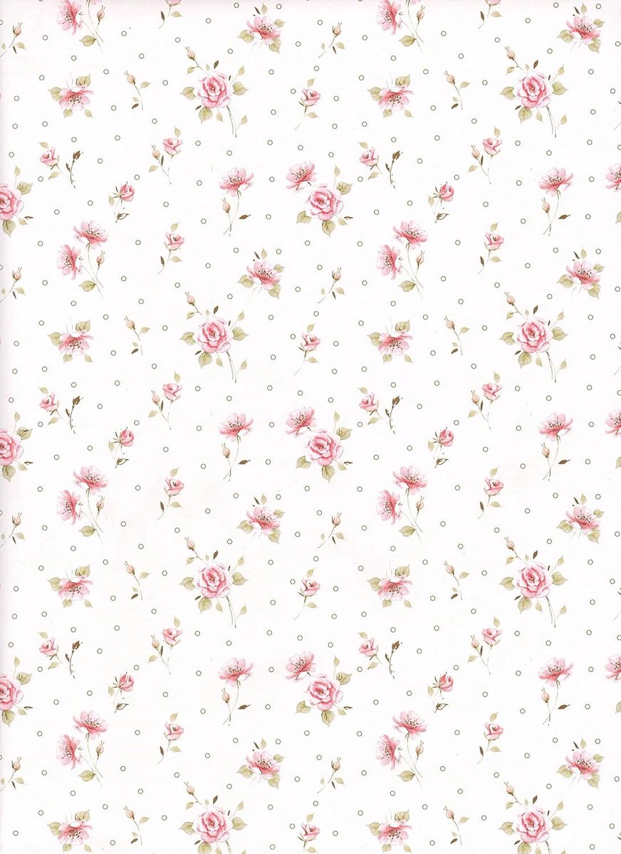 SnelShoppen - Gift Wrap Papier 3 Vellen 90x65 cm FSC, Plasticvrij, Bloemen Motief, Roze, Ideaal voor Feestjes en Cadeaus