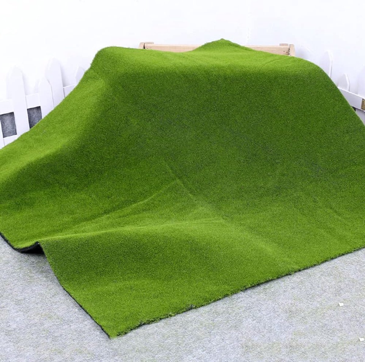 SnelShoppen - Kunstgras Mat 100x100 cm - Kunstmos Turf voor Tuin, Balkon, Feestdecoratie - Hoogwaardig Pearl Tree Cotton - Veilig voor Kinderen en Hui