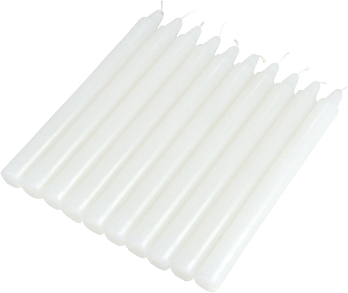 SnelShoppen - Set van 10 Huishoudkaarsen 20 cm - Witte Stompkaarsen voor Feest, Decoratie, Diner & Speciale Gelegenheden - Langdurig Gebruik