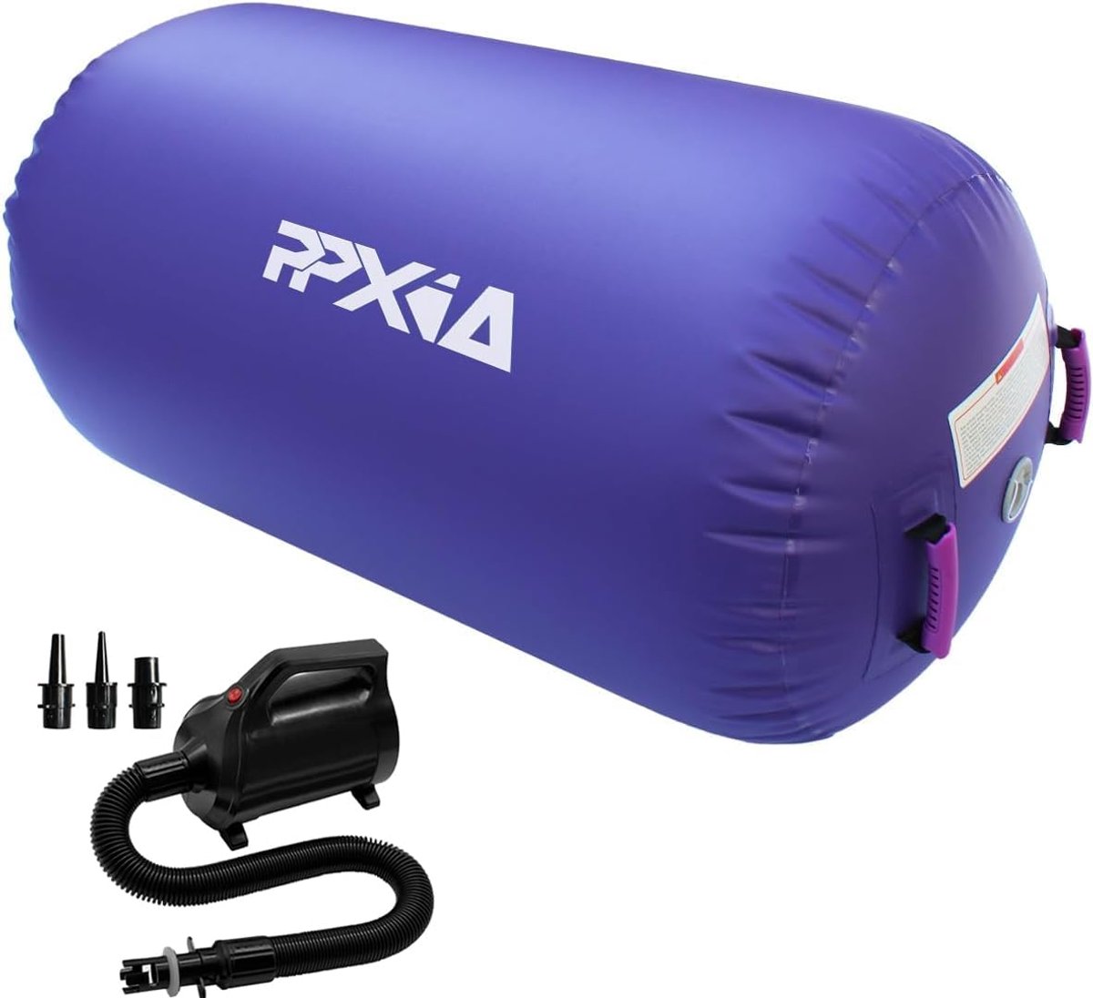 SnelShoppen - Inflatable Air Roll Gymnastics Mat met Pomp - Duurzaam 0.9 mm PVC - Ideaal voor Taekwondo, Yoga, Fitness en Thuisgebruik