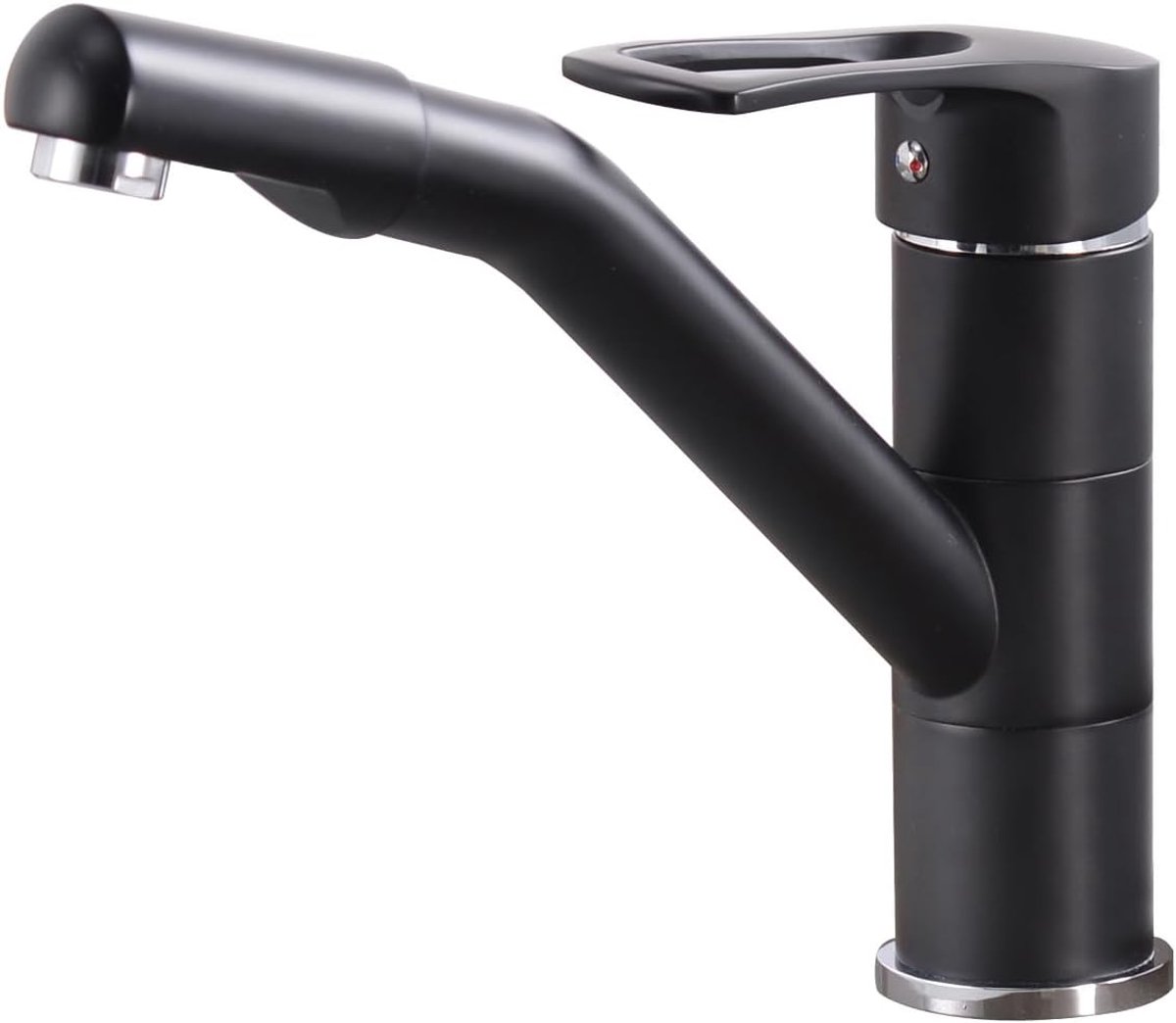 SnelShoppen - Keuken Mengkraan met Enkele Hendel, Keramische Cartridge, 360° Draaiende Keukenkraan, Extra Stevig Ontwerp (Zwart)