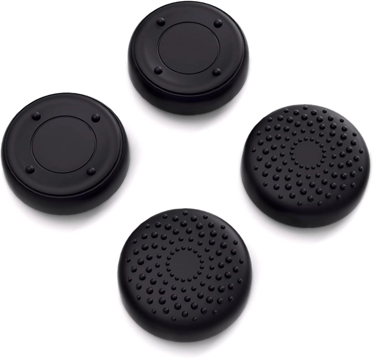 SnelShoppen - Thumb Grip Caps voor Steam Deck OLED & LCD, Silicone Thumbstick Caps voor PS Portal, Zwarte Grip met Verhoogde Dots voor Verbeterde Cont