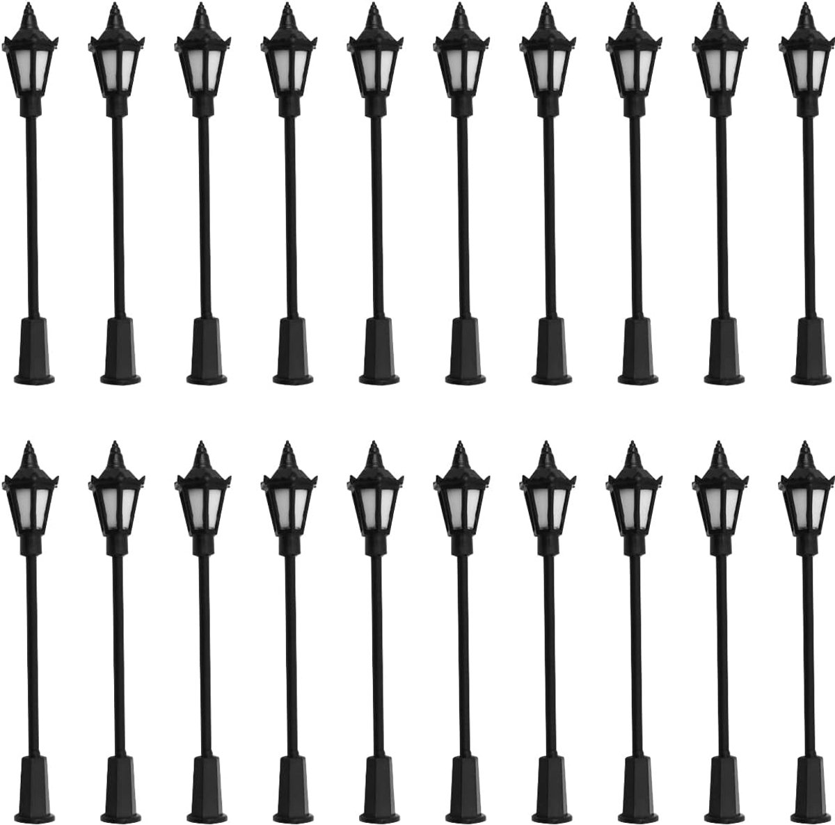 SnelShoppen - 20 Stuks Mini LED Lantaarnpalen voor Miniatuurlandschappen - HO OO Schaal 1:100 - Decoratie voor Sandboxen en Miniatuursteden
