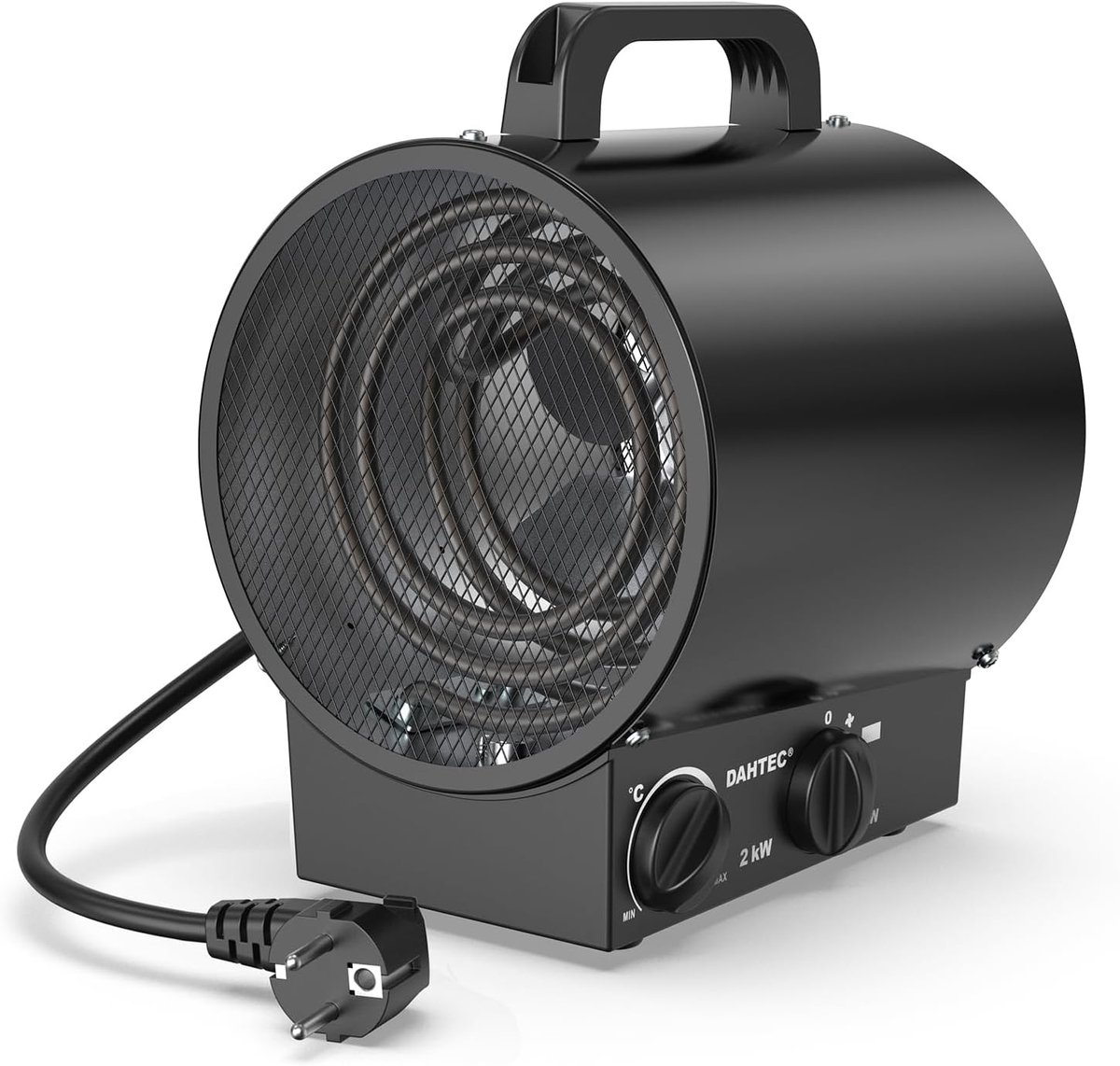 SnelShoppen - Draagbare Industriële Elektrische Radiator 2000W Ventilatorkachel met Handgreep, Thermostaat en Oververhittingsbeveiliging voor Huis, Ga