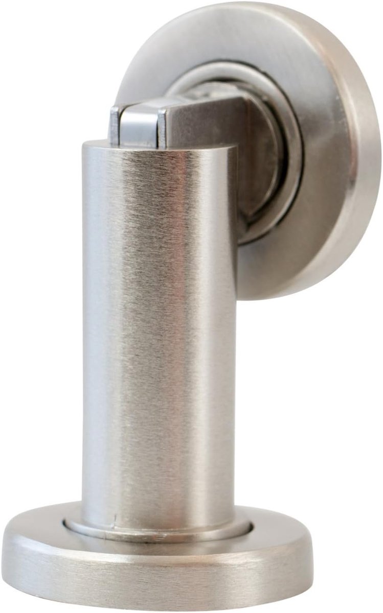 SnelShoppen - Magnetische Deurstop - Stalen Optiek - Wand- en Vloermontage - Ø5cm H:8.5cm - Perfecte Wandbescherming - Deurhouder voor Thuis en Kantoo