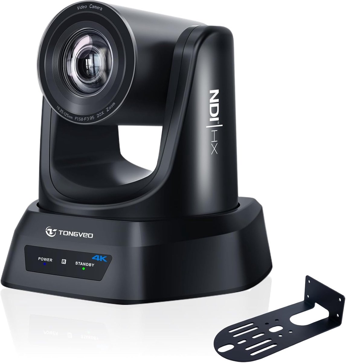 SnelShoppen - 4K NDI PTZ Camera met AI Auto-Tracking, 20x Optische Zoom, HDMI, USB3.0, PoE, LAN - Ideaal voor Live Streaming, Conferenties, Kerken en