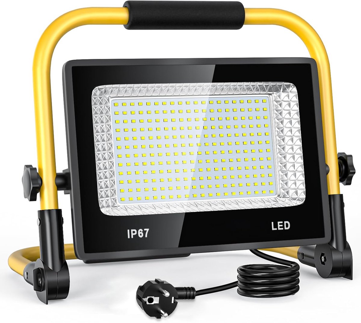 SnelShoppen - 100 W LED Construction Light - Werklicht met 2 m Kabel - Draagbare LED Bouwlamp - Ideaal voor Werkplaats, Bouwplaats, Garage - 6500 K Ko