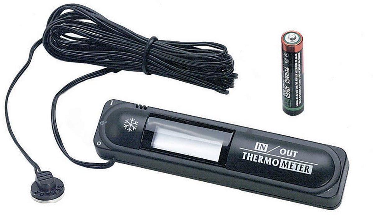 SnelShoppen - Batterijgevoede Digitale Binnen- en Buitenthermometer met Helder Scherm, 2m Binnenkabel en 3m Buiten- en Tuinkabel, Ideaal voor Huis, Tu