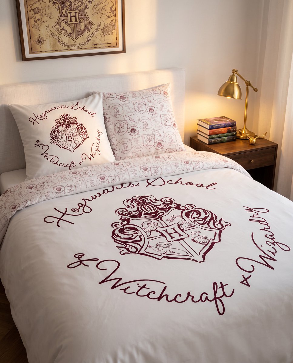 Harry Potter Dekbedovertrek - Lits Jumeaux - 240 x 220 cm / 65 x 65 cm - Polycotton