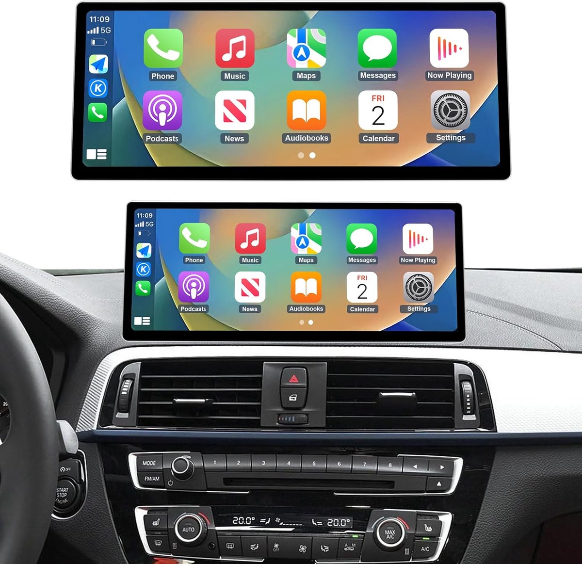 SnelShoppen - 12.3 inch Auto Radio met CarPlay/Android Auto/Mirrorlink/GPS Navigatie voor BMW 1/2 Serie F20/F21/F22/F23 (2017-2019) - Touch Screen met