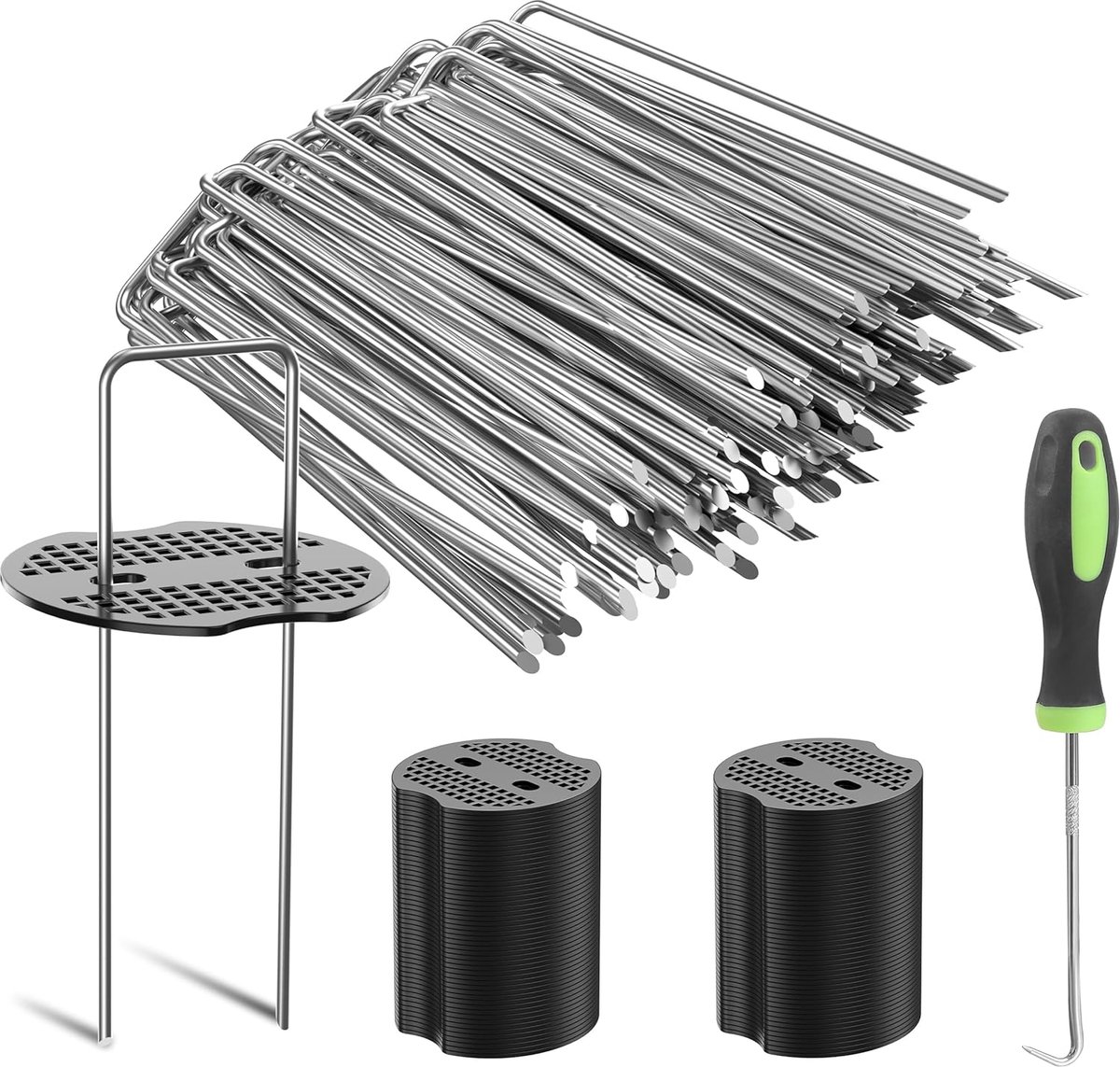 SnelShoppen - Garden Nails 100 Stuks 15 cm Zware Duurzaam Gegalvaniseerde Tuinharingen Ø 3 mm Voor Professioneel Gebruik