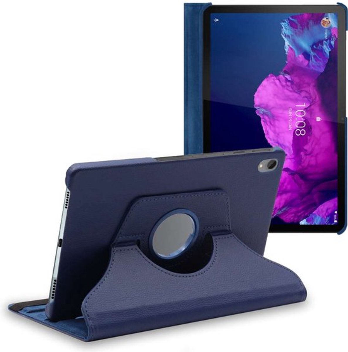 ebestStar - Hoes geschikt voor Lenovo Tab P11, P11 Plus, Roterende Etui, Case, 360° Draaibaar hoesje, Donkerblauw