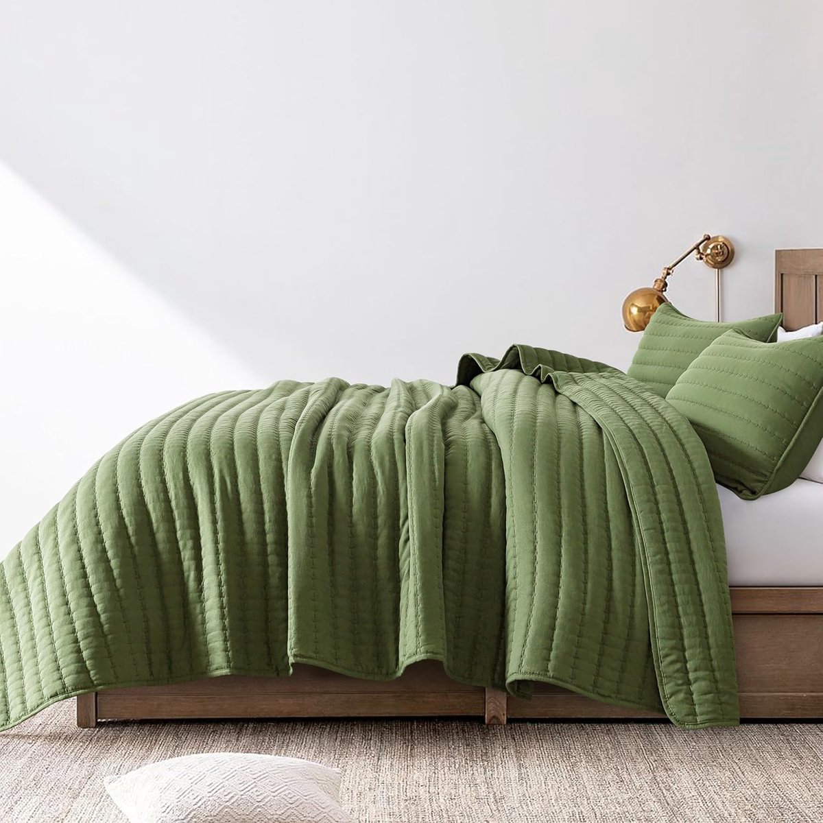 SnelShoppen - R.SHARE Sprei 300 x 270 cm, Ultralichte Knuffeldeken, Bedsprei van Microvezel, Groene Woondeken voor Alle Seizoenen, Perfect voor Bank e