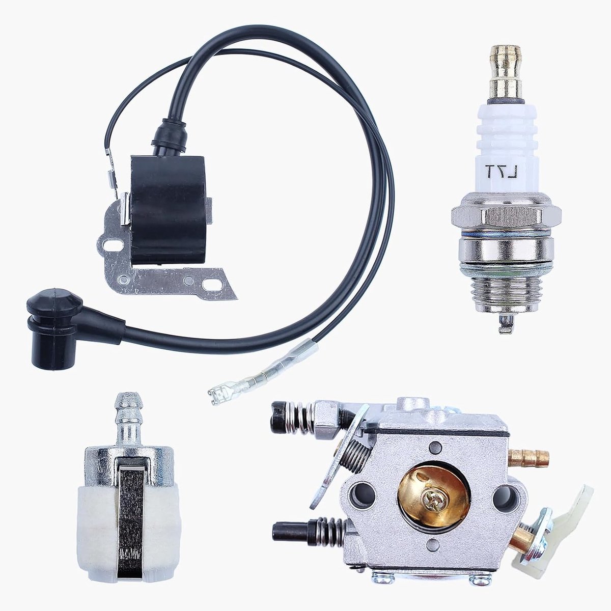 Complete Carburetor, Ontstekingsspoel en Bougie Set voor 50cc, 51cc en 55cc Kettingzaag