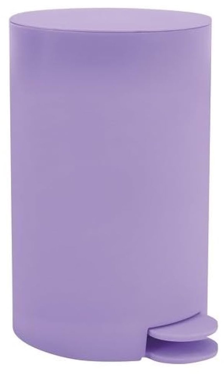 SnelShoppen - Pedal Bin voor Badkamer, 3 Liter, Lavendel, Mat, Afvalbak met Voetpedaal, Compact en Hygiënisch voor Thuisgebruik, Modern Design, Kleine