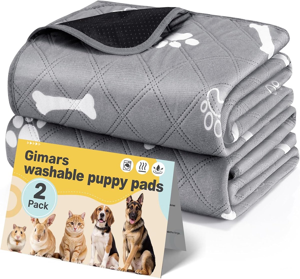 SnelShoppen - 120x90cm 2pcs Grote Wasbare Hondendekens Super Absorberend en Waterproof Ideaal voor Puppy Zindelijkheidstraining, Oudere Honden en Inco