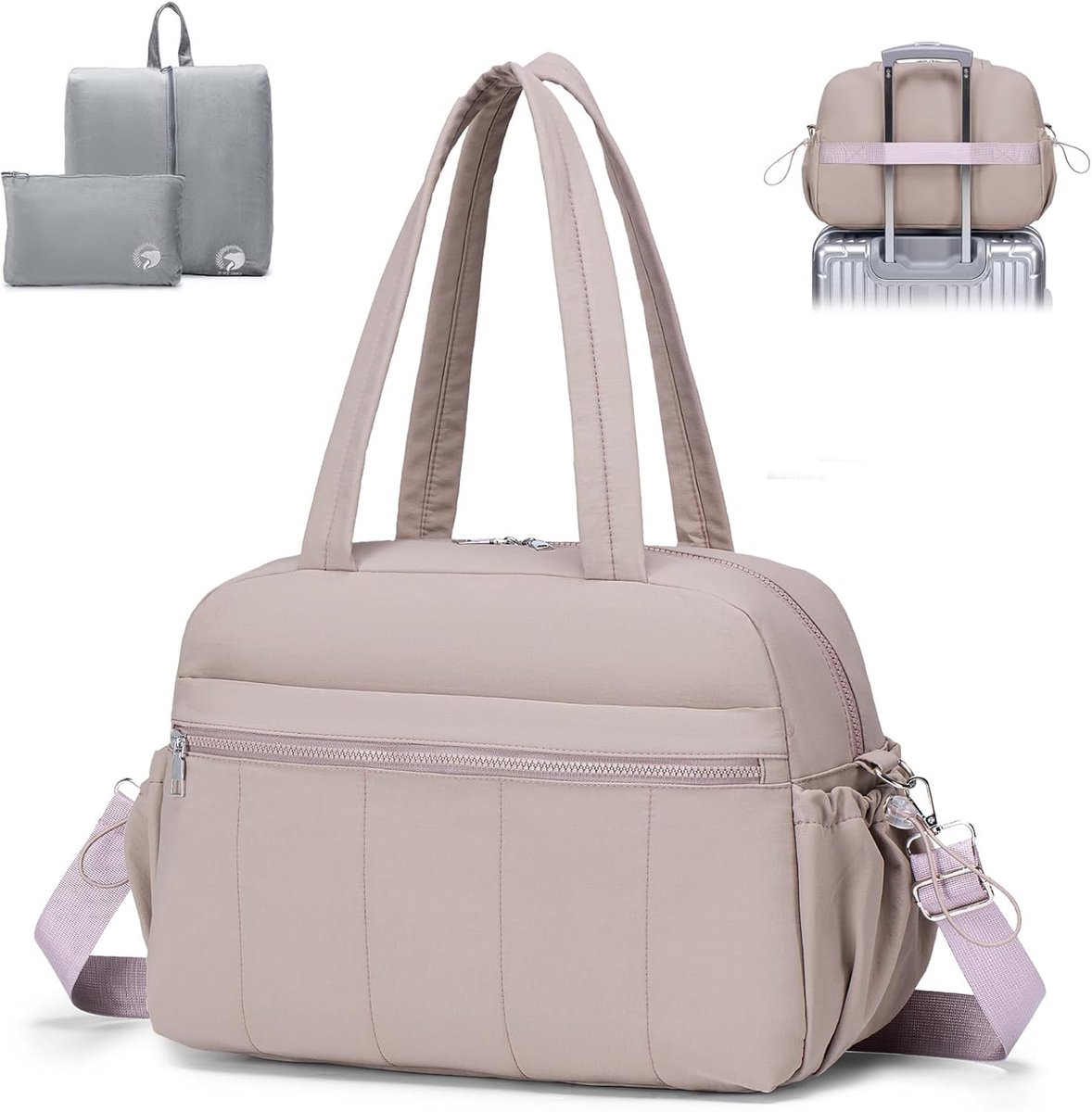 SnelShoppen - Travel Bag Hand Luggage 40x30x15 cm - Weekender Bag Sports Bag met Natvak voor Vrouwen - Lichtgewicht Cabin Bag met Toilettas - Perfect