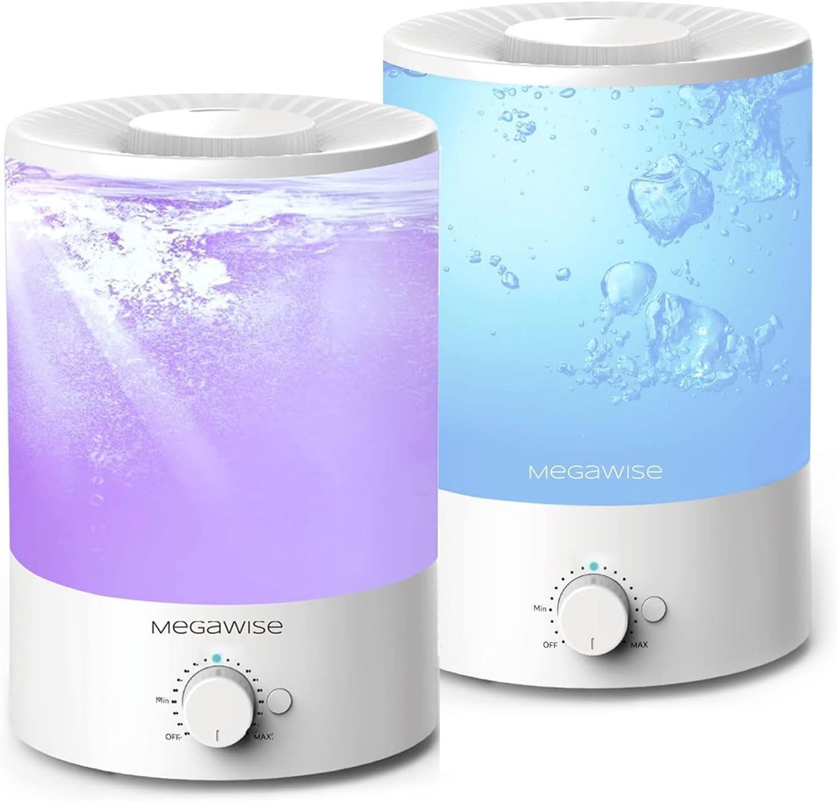 SnelShoppen - 2 Pack 3.5L Ultrasonic Cool Mist Humidifier - Stille Vernevelaar voor Baby's, Slaapkamer, Kinderkamer, Thuis en Kantoor - Lekvrije Ontwe