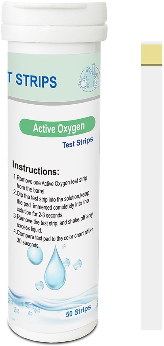 SnelShoppen - Active Oxygen Test Strips voor Zwembad & Spa - 50 Stuks, Snel Ozon Wateranalyse 0–25 mg/L, Professionele Watercontrole