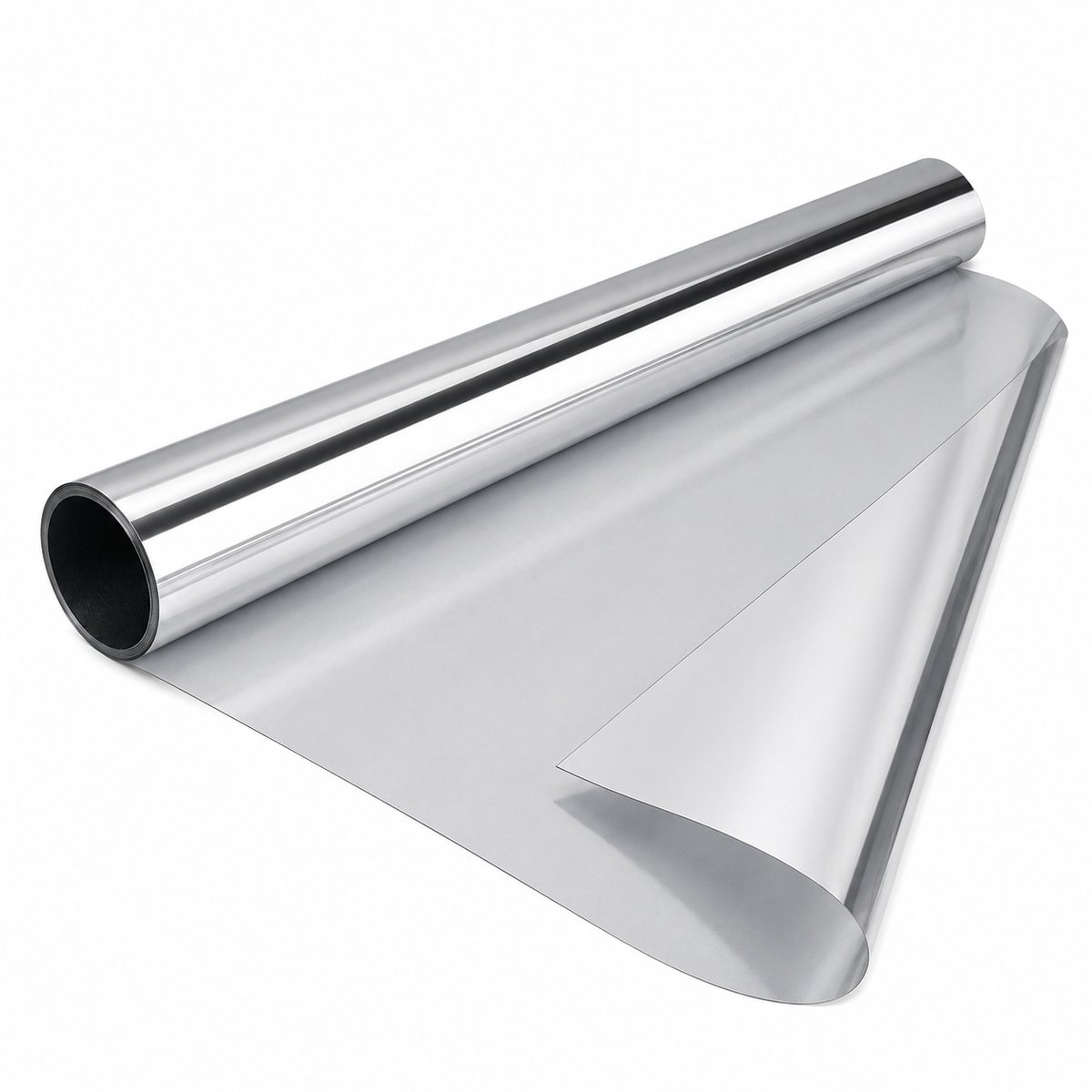 Spiegelfolie Raam - 40x200cm- Raamfolie Zonwerend & Statische Raamfolie - Warmtewerende en UV-Werende Sichtschutzfolie voor Thuis en Kantoor-Zilver