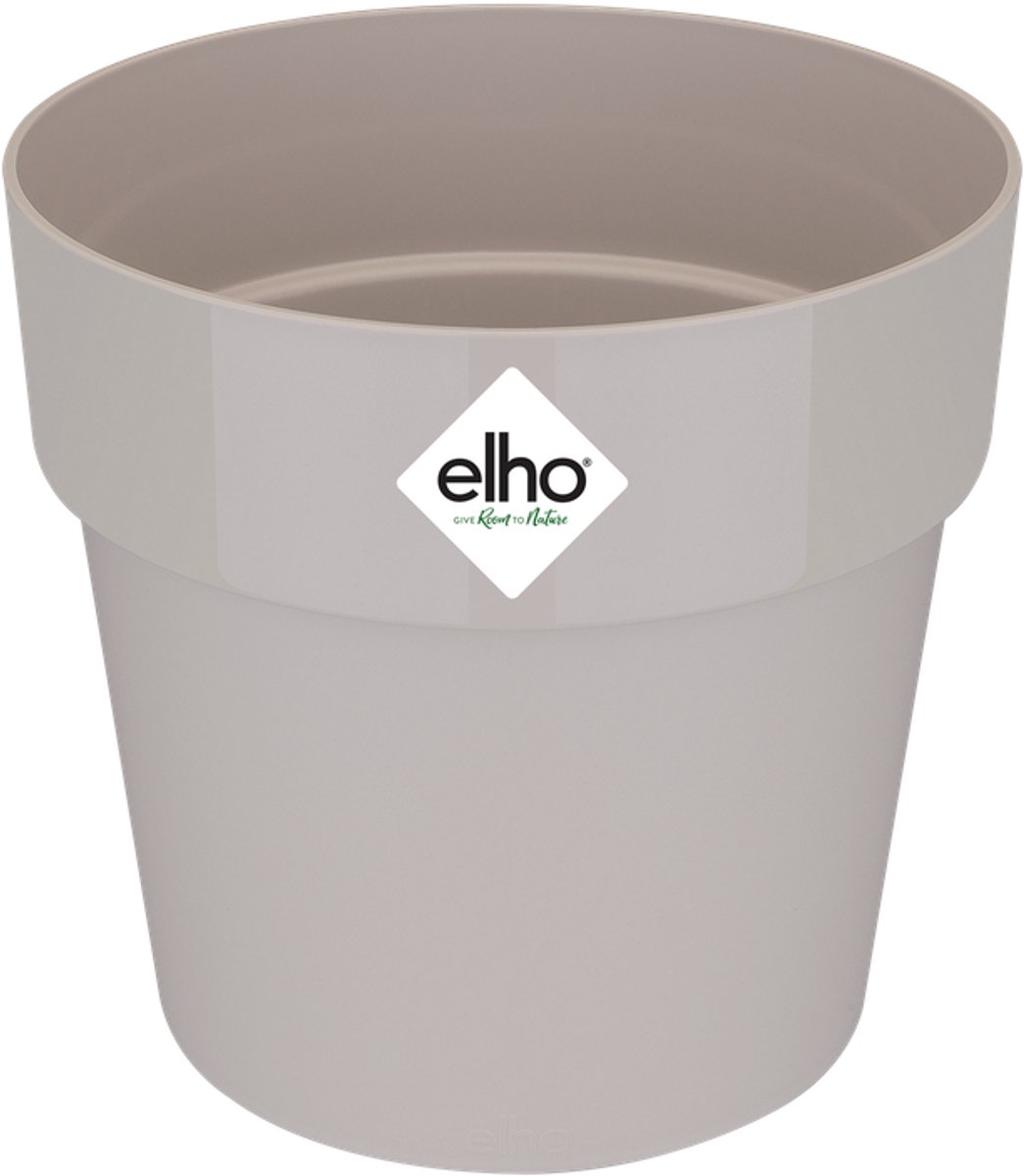 Elho B.for Original Rond 14 - Bloempot voor Binnen - 100% Gerecycled Plastic - Ø 13.7 x H 12.5 cm - Warm grijs
