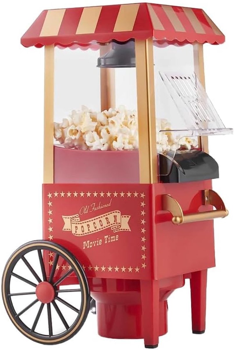 SnelShoppen - Elektrische Popcornmachine - Maak Verse Popcorn in 3 Minuten - Ideaal voor Feestjes, Filmavonden, Verjaardagen - Gezond & Veilig met Hee