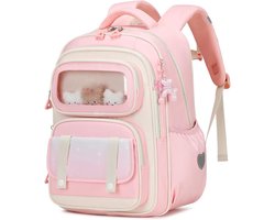 Schooltas Meisjes Rugzak - Kinderrugzak Schooltas - Naar School Gaan - Ergonomisch Ontwerp - 30x15x42 cm - Roze