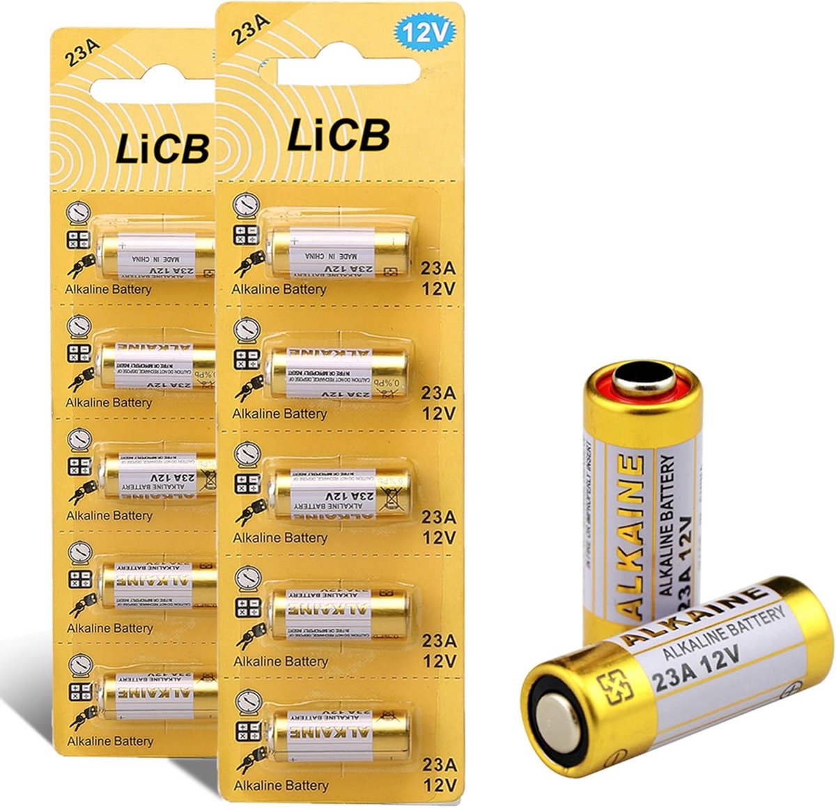 SnelShoppen - 10x 23A 12V Alkaline Batterijen A23S MN21/23 L1028, Lange Levensduur, Ideaal voor Apparaten, Veilig en Betrouwbaar