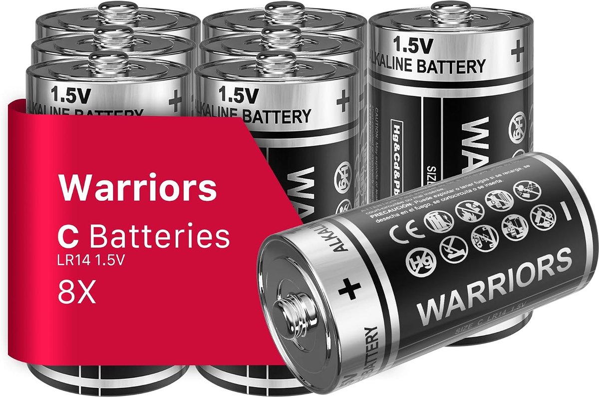 SnelShoppen - 8X C Batterijen LR14 Alkaline 1.5V, Langdurige Energie, Lekvrij, 10 Jaar Houdbaarheid, Voor Speelgoed, Zaklampen, Radio's, Klokken