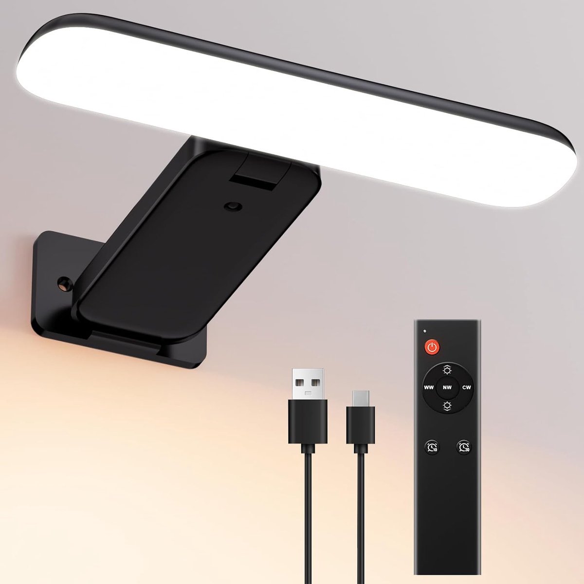 SnelShoppen - Draadloze LED Wandlamp voor Binnen met Afstandsbediening, 3 Kleurtemperaturen, Batterij Wandlamp voor Schilderijen, Foto's en Dartverlic