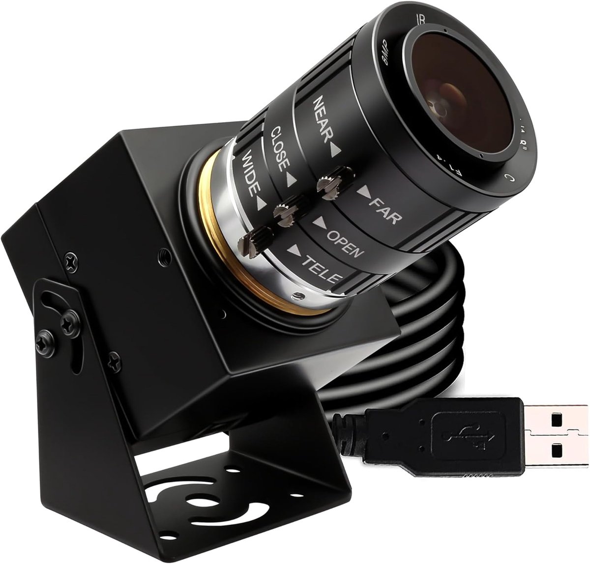 SnelShoppen - USB Camera 1080P Starlight Low Light Webcam met Zoomlens 3.6-10mm, Handmatige Focus, UVC Plug and Play voor Computer en Laptop