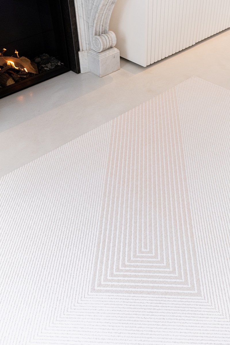 Binnen vloerkleed -200 x 280 cm - Jules Flipo Nihon 9167 White laagpolig tapijt - Made In Belgium