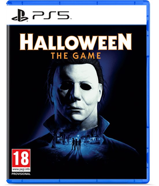 PS5-hoes met Michael Myers met masker. 'HALLOWEEN THE GAME' staat op de hoes.